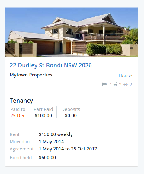 Tenant Portal Paid To