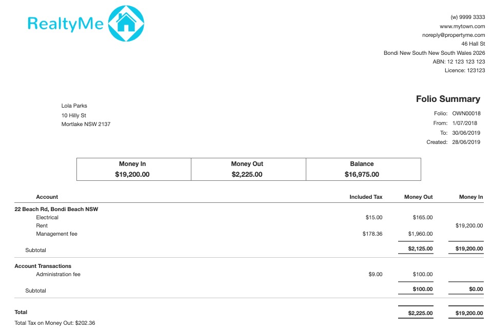 EOFY Statement – Transaction Date